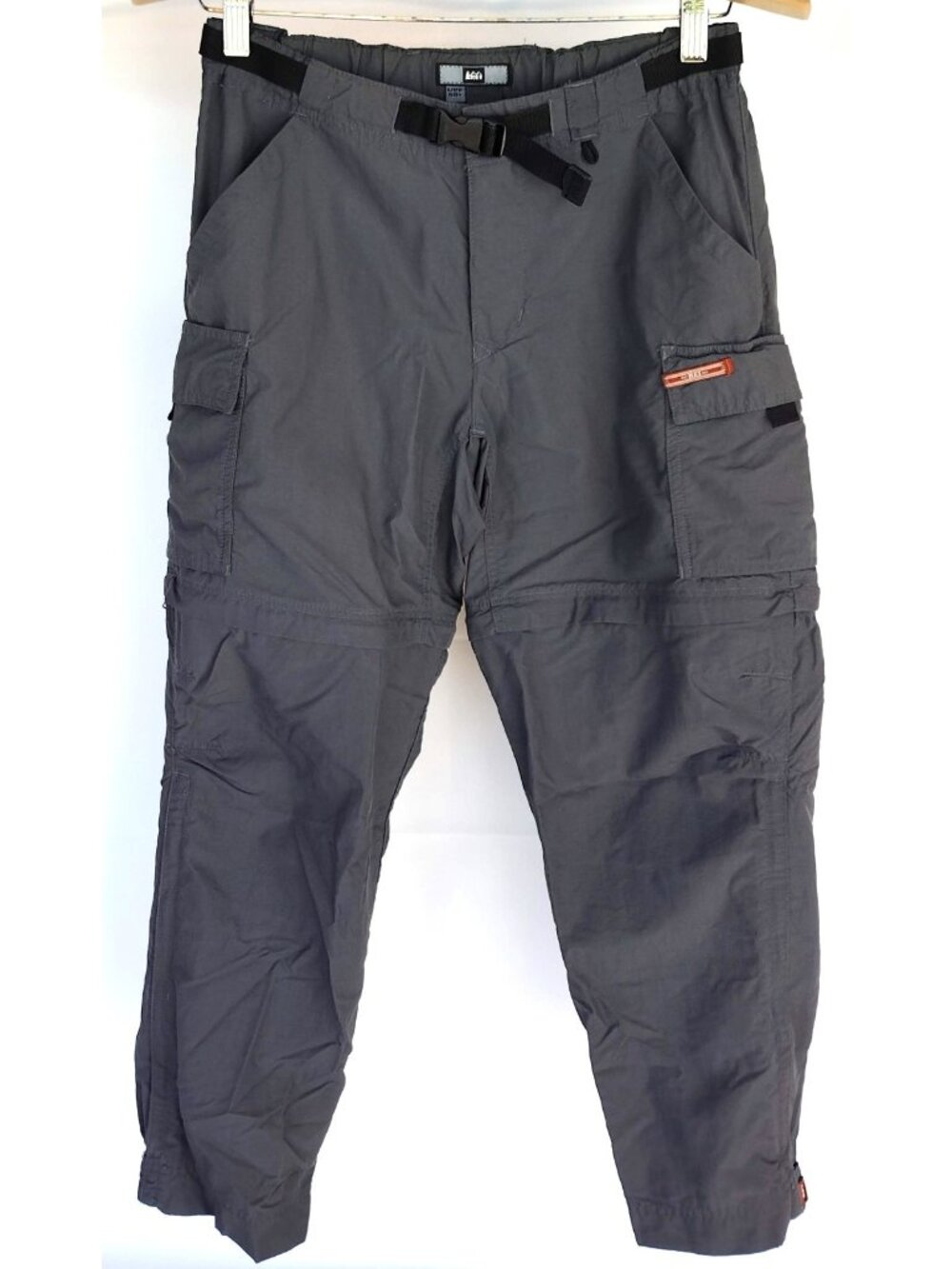 REI UPF 50+ Belted Convertible Hiking Pants Grey Women's 4P